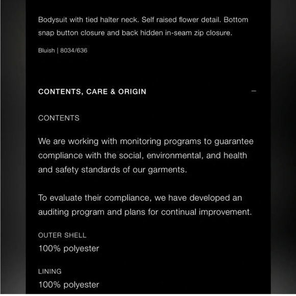 NWT Zara Blue Rose Bodysuit - Picture 8 of 14